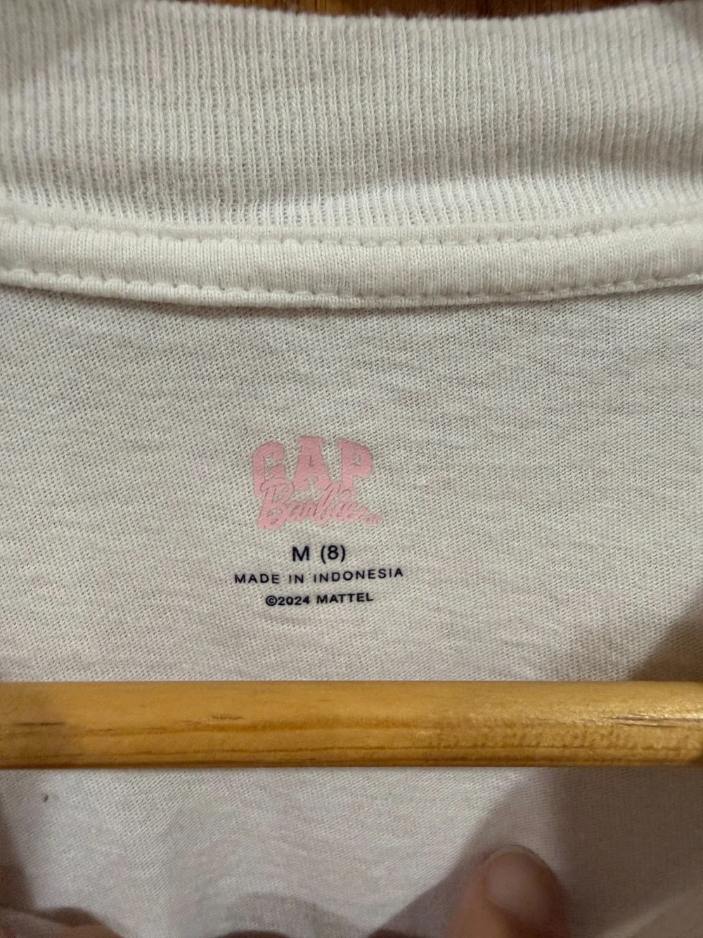 Gap Girl's Barbie Graphic Long Sleeve Crop T Shirt White Size M 8 Y2K
